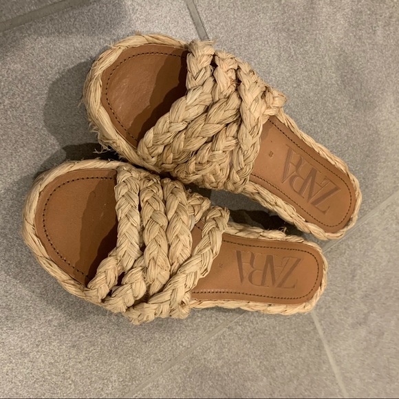 zara raffia sandals
